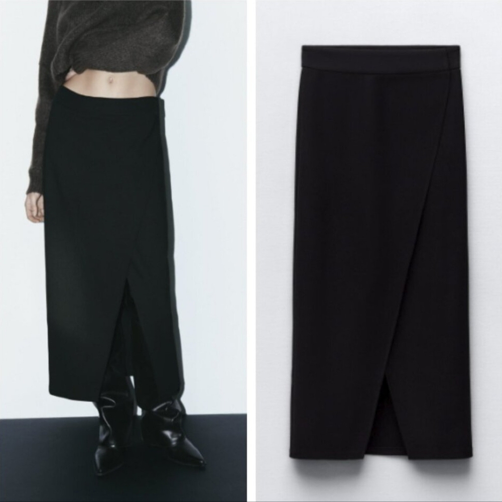 Zara Faux Wrap Maxi Skirt